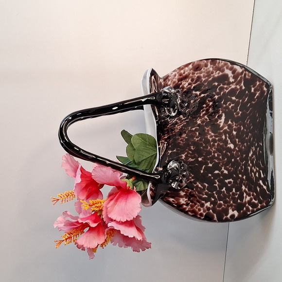 #AES Handblown Glass purse vase - Picture 1 of 8